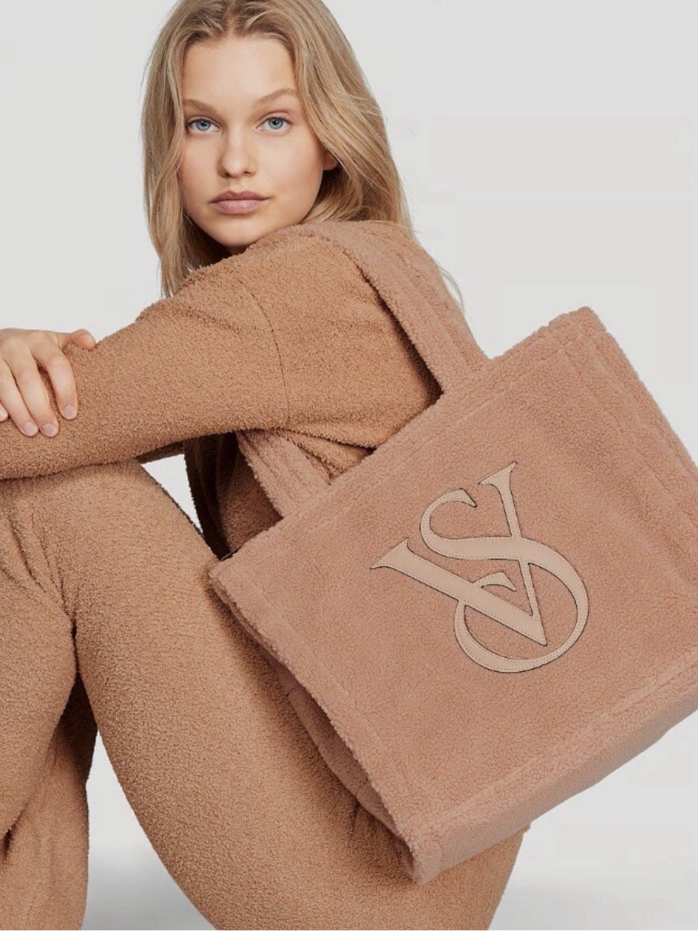 Victoria’s Secret Plush Fleece Tan Tote Bag